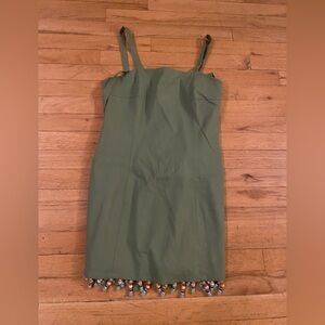 Jonathan simkhai pretty green dress with beads on the bottom. Size 6